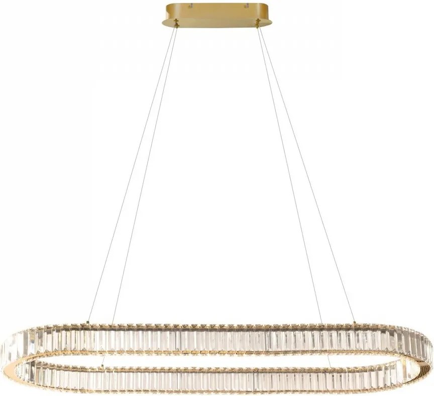 Lustra LED ovala cu telecomanda SPARK aurie 120 CCT DIMM