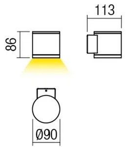 Redo 9594 - Aplica LED de perete pentru exterior ETA, 6W/230V, 3000K, IP54, antracit