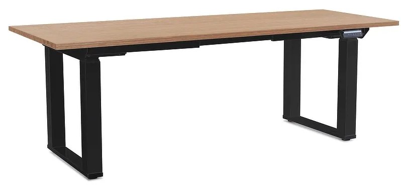 Masă înălțime reglabilă OfficeTech Strong 200 x 80 cm, picioare negre, stejar