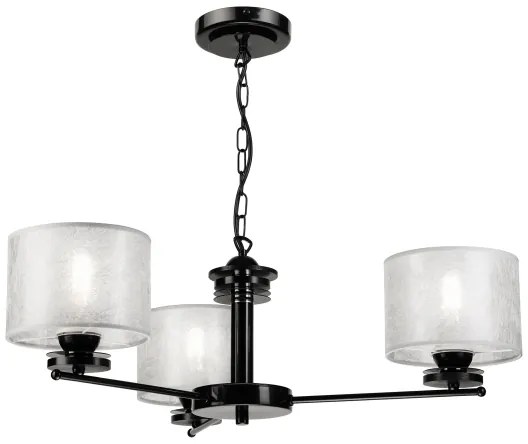 Candelabru suspendat ROSA cu lanț 3xE27/60W/230V negru/gri