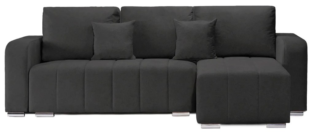 Coltar Extensibil 3 locuri Armando, cu ladă de depozitare, Verde - Gri, 240 x 147 x 85 cm