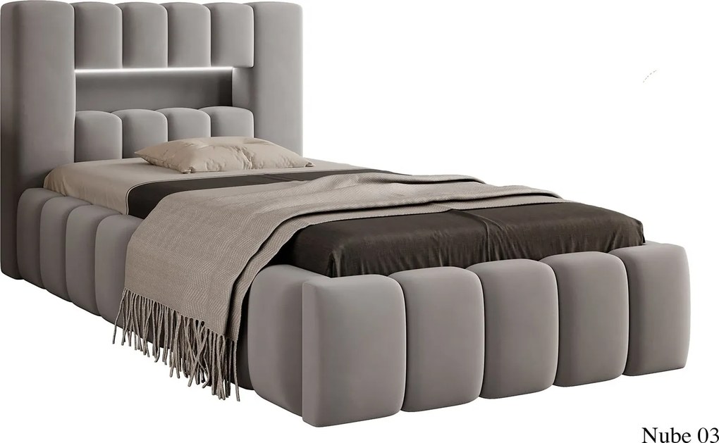 Pat lemn masiv Tapițat Viva Personalizabil 90x200cm - Royal 18