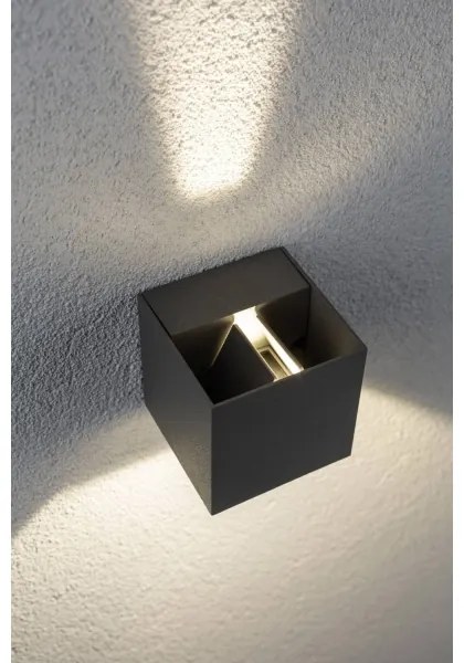 Aplică de exterior Paulmann 18000 2xLED/3W IP65 CYBO 230V gri