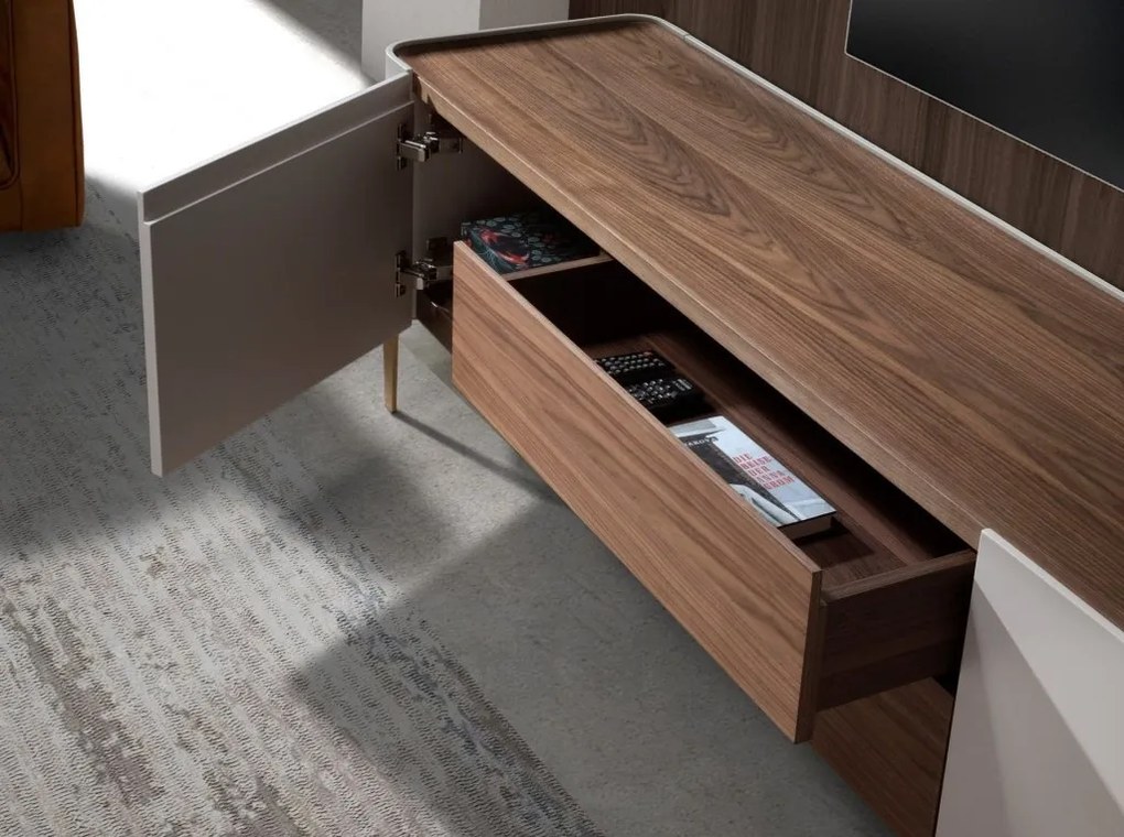 Comoda TV deosebita design LUX Walnut-Bej