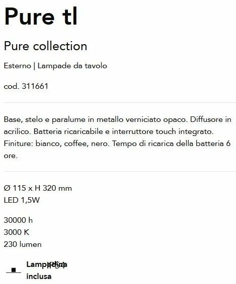 Veioza/Lampa de masa LED stil minimalist Pure tl cafeniu