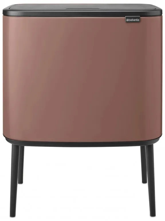 Coș Brabantia Bo Touch 1008856, 11+23 l, Deschidere lină și silențioasă, Deschidere mare, Finisaj satinat, Maro