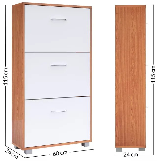 Deuba Dulap pentru încălțăminte 115x60x24 cm - fag/alb