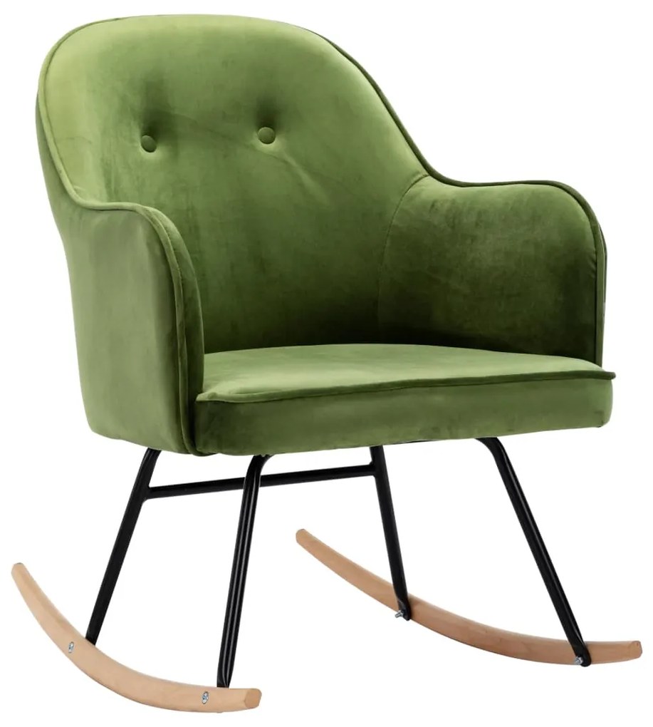 289521 vidaXL Scaun balansoar, verde deschis, catifea