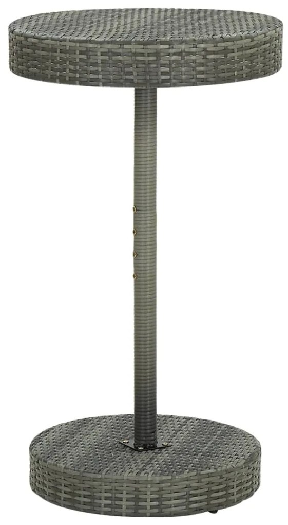 vidaXL Masă de grădină, gri, 60,5 x 106 cm, poliratan
