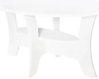 Masuta cafea Roma ovala, MDF Alb, 100 x 55 x 58 cm