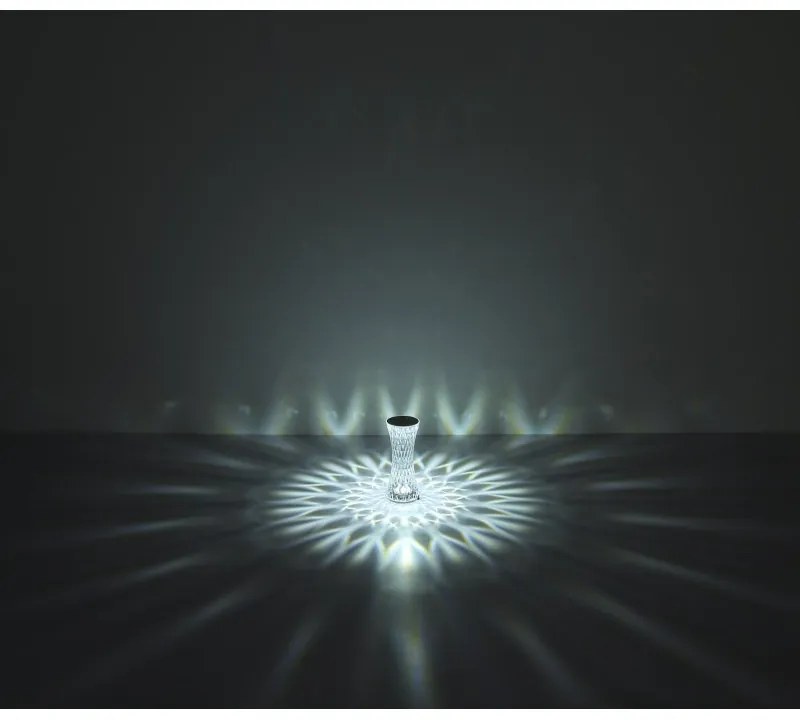 Lampa de masa cu baterii, plastic transparent cu efect de cristal Gixi transparent 8cm