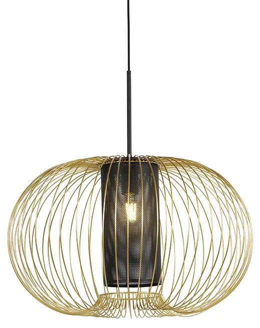 Lampă pendant de design aurie cu negru 60 cm - Marnie