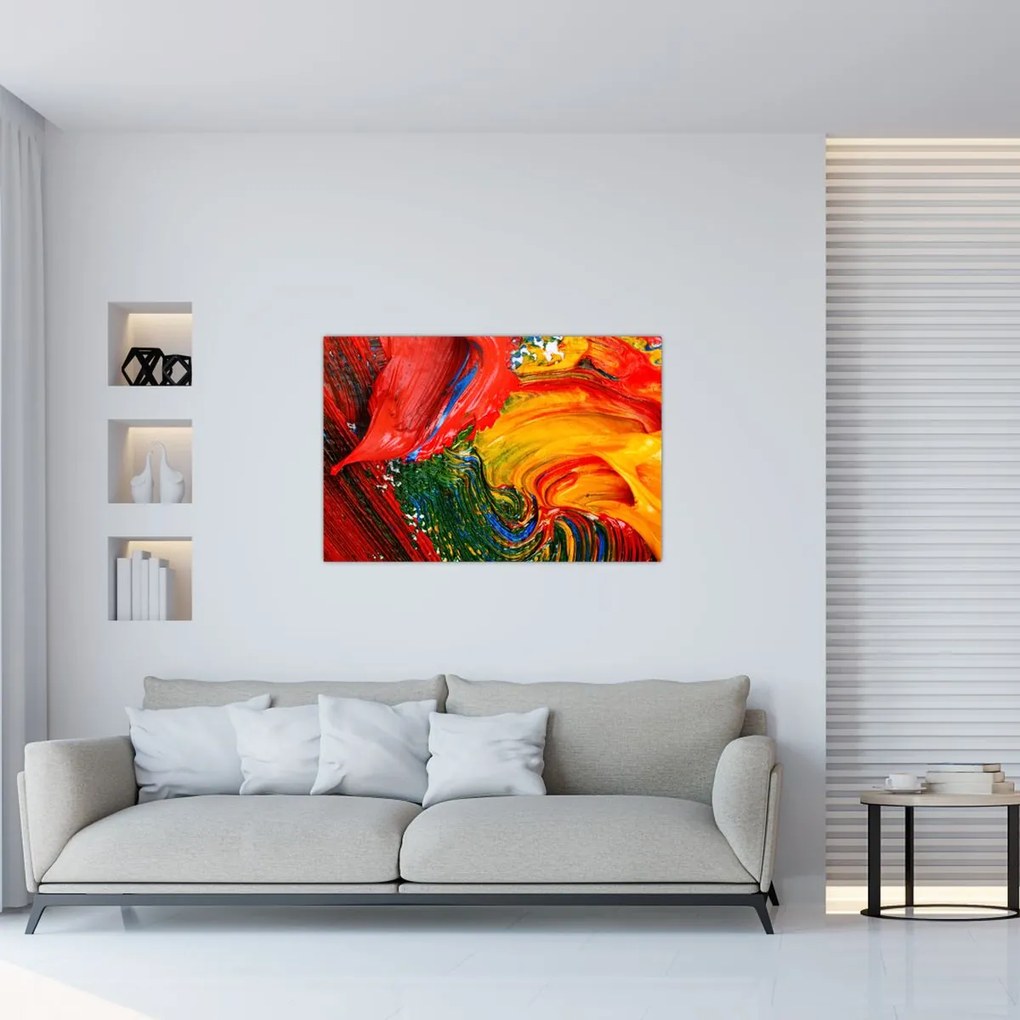 Tablou - Abstractizare albăstrire cu o perie (90x60 cm)