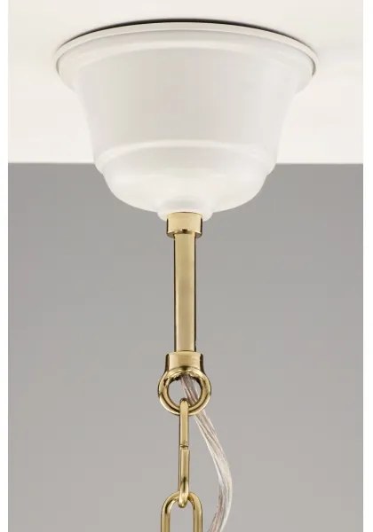 Jupiter 2084 - Candelabru pe lanț SAMBA, 5xE27/15W/230V, alb/auriu