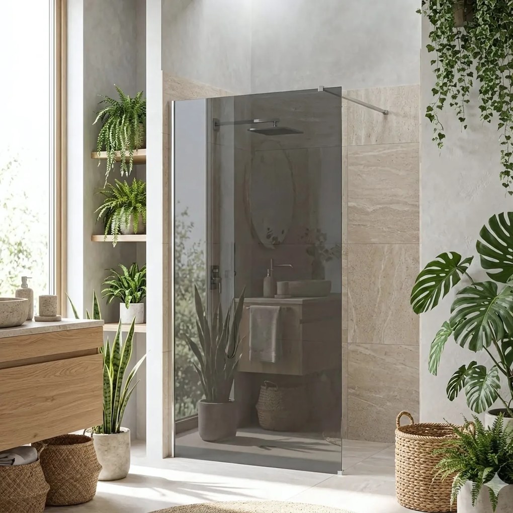 Paravan de dus Rea Flexi Grey / Chrome 80