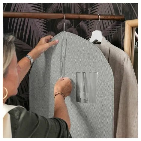 Husă costum și rochie lungă Compactor Boston, 60 x 137 cm, gri, L
