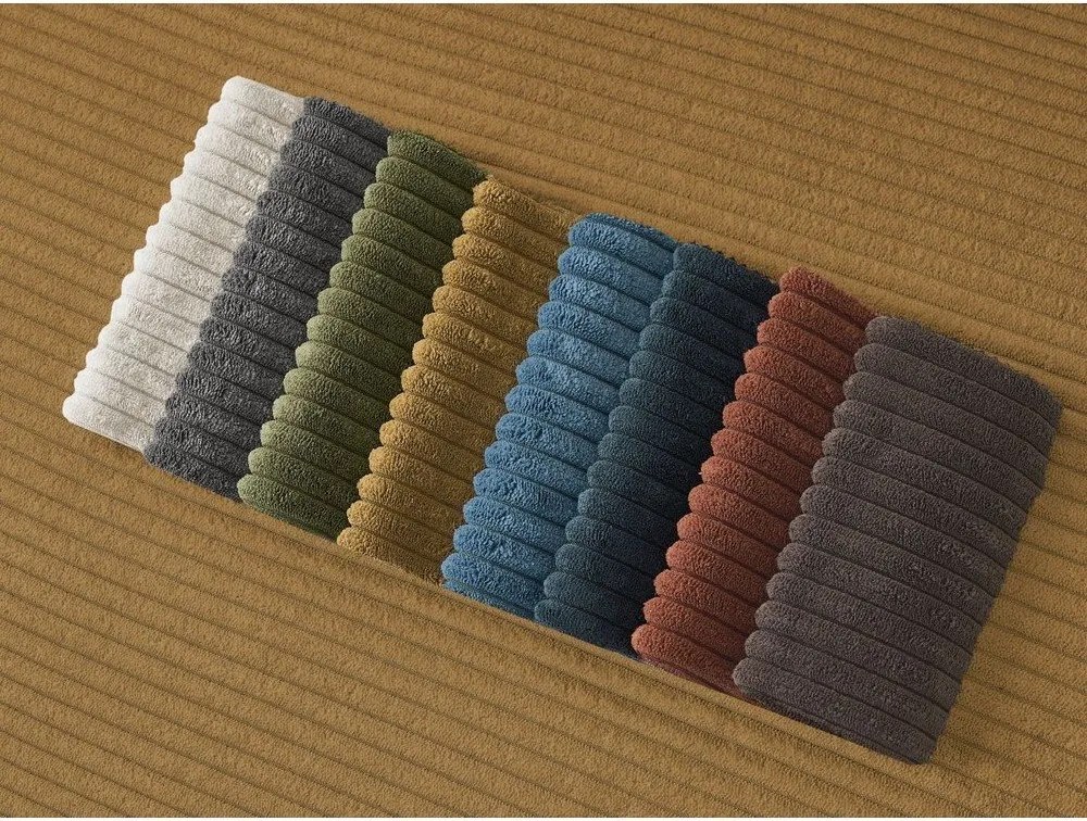 Canapea galben-muștar cu tapițerie din catifea reiată 242 cm Giorgia – Bobochic Paris