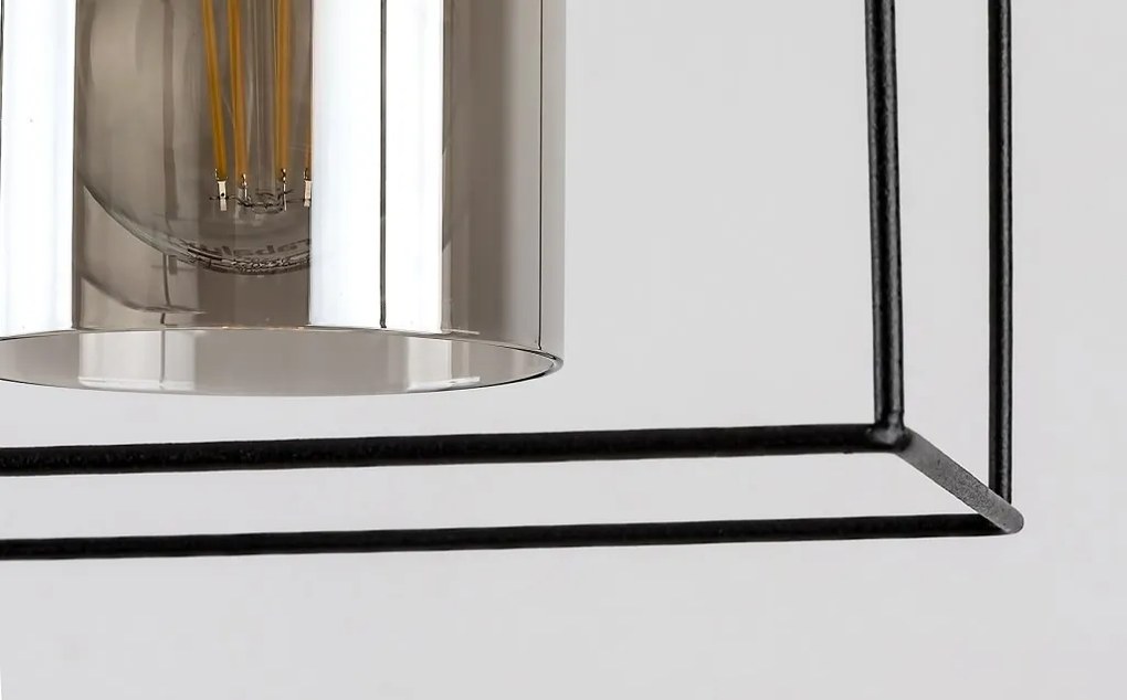 Lustra suspendata design modern Chadwick negru, fumuriu