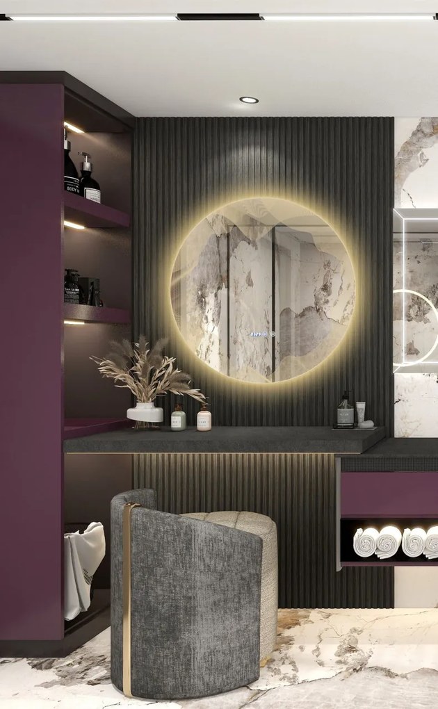 Oglindă Baie LED și Dezaburire Elit's Premium cu Senzor Touch, Lumina Rece, Caldă și Neutră, 80 cm 177