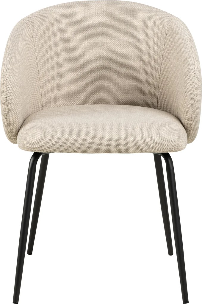 MAZZONI EXPORT CLARA Bej (material Basel 24)/picioare negre - SCAUN MODERN ADÂNC TAPIȚAT PENTRU SALON/LIVING/BIROU LOFT