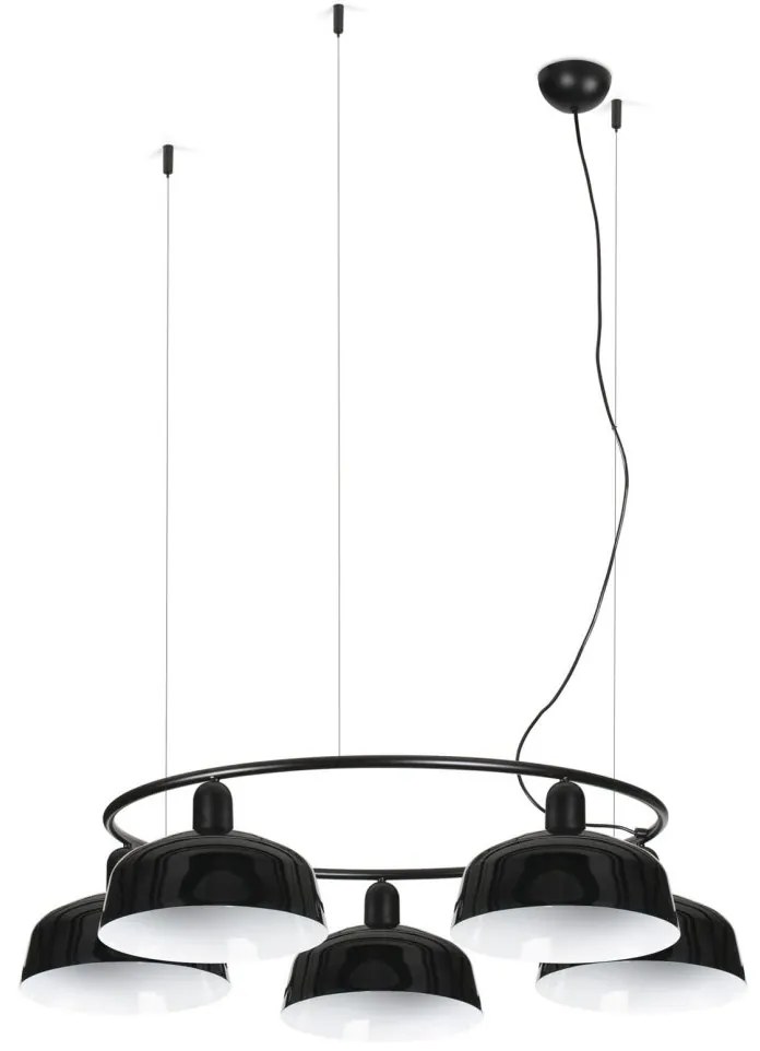 Lustra suspendata metal TATAWIN M 5L negru