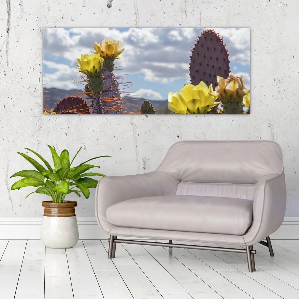 Tablou cu floarea de cactus Opunție (120x50 cm)