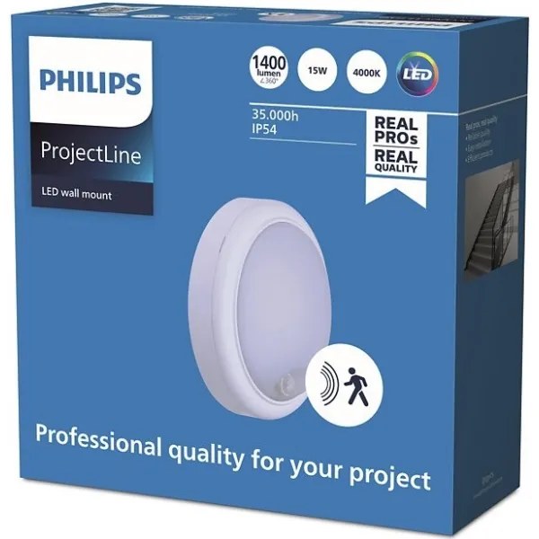 Philips PROJECTLINE LED 15W 230V IP54 lampă de perete cu senzor