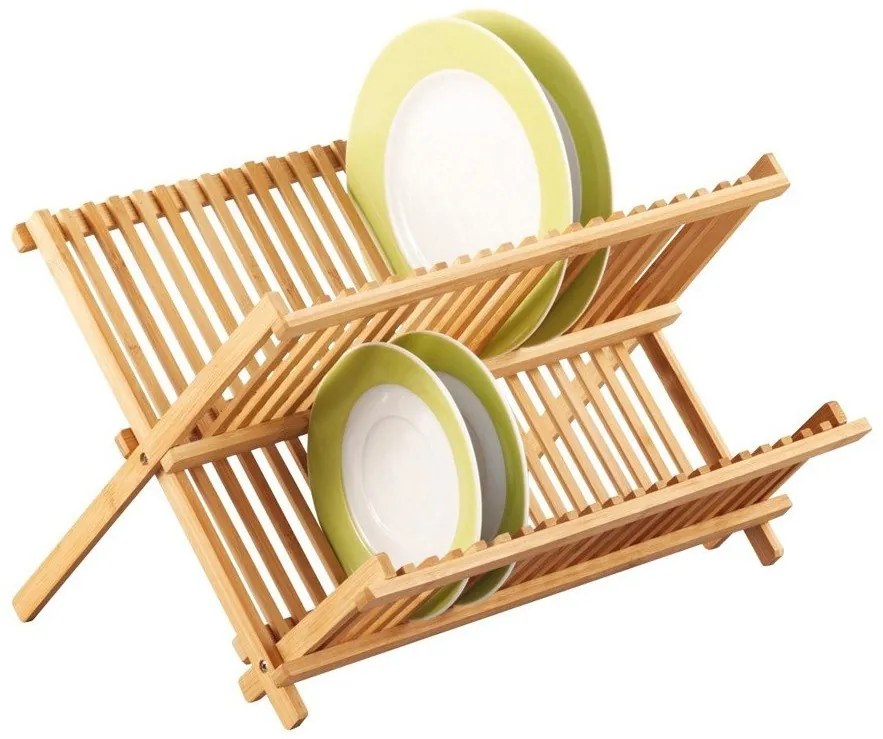 Uscător de vase din bambus, suport - 2 niveluri, ZELLER