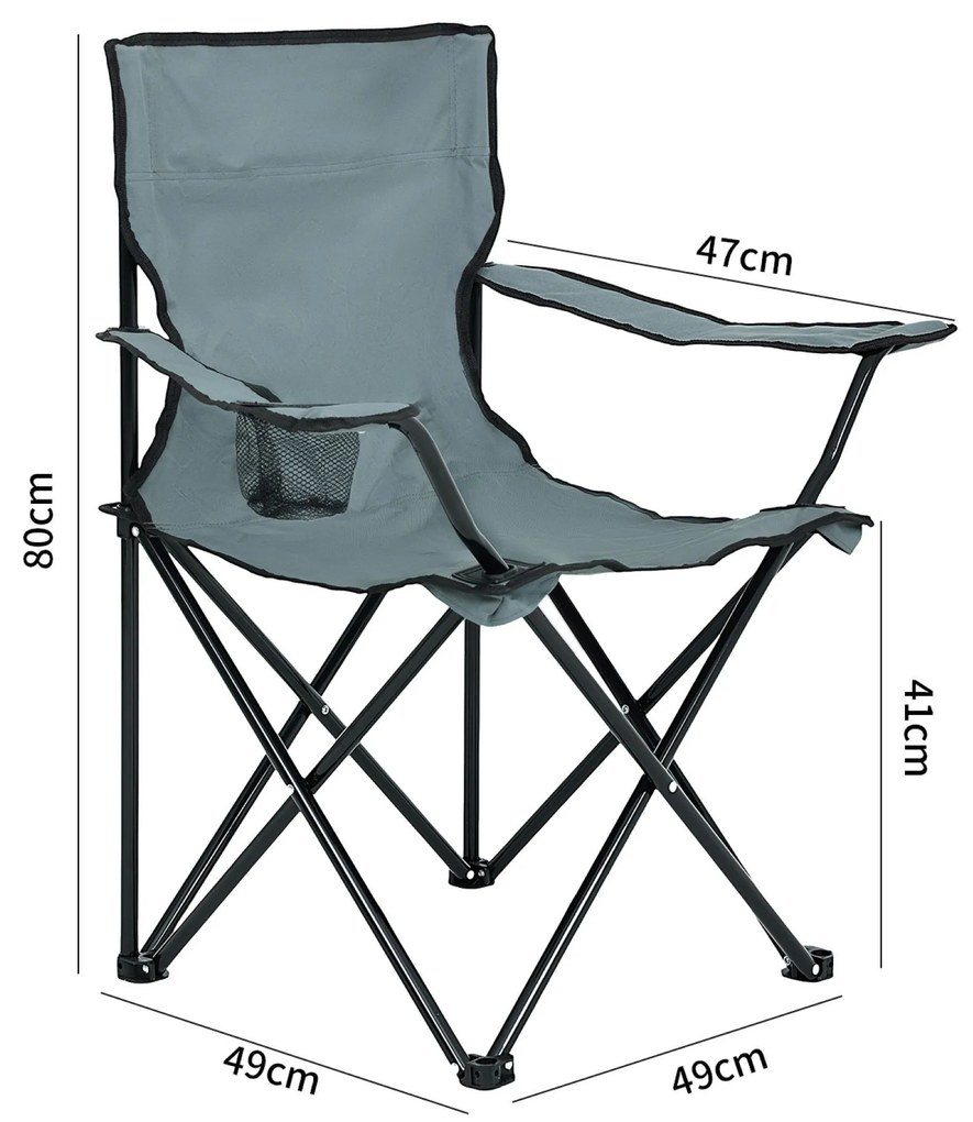 Set 2 buc scaune camping Advirtieron (gri). 1117499