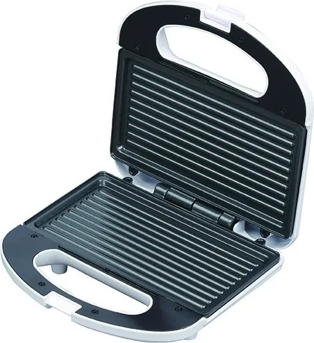 Sandwich Maker Floria ZLN0830 Alb, Putere 750W, Placa de tip grill, Antiaderenta, indicator luminos