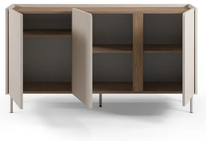 Comodă crem/în culoare naturală cu aspect de lemn de stejar 150x82,5x40,5 cm Lucile – Marckeric