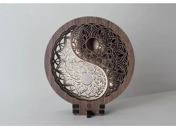 Li-Go 23607/O - Decorațiune de masă LED reglabilă LED/12W/230V 20x22 cm nuc