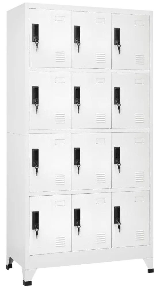 vidaXL Fișet, alb, 90x45x180 cm, oțel