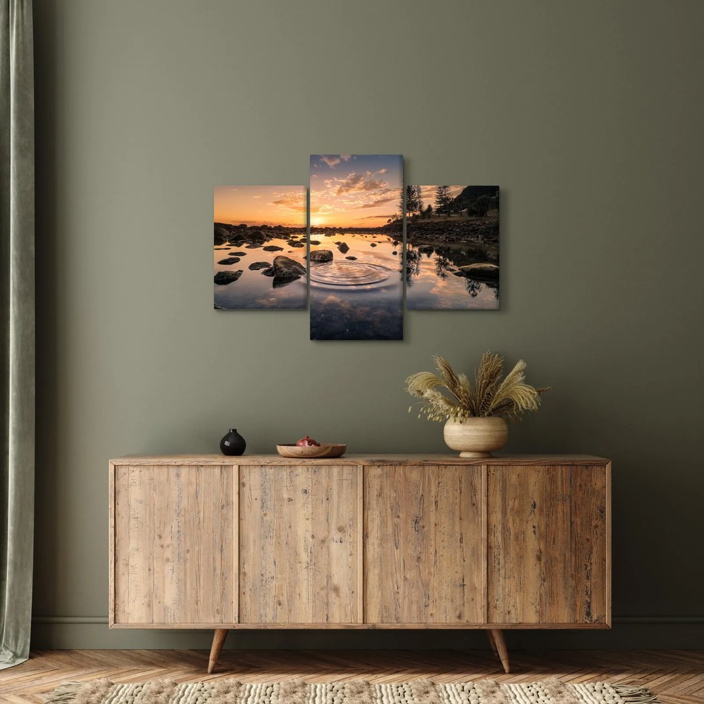 Tablou - Apus de soare la lac (90x60 cm)