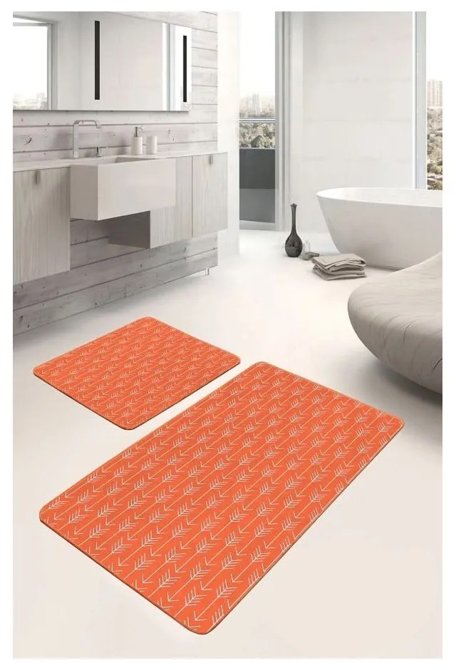 Covorașe de baie teracotă 2 buc. din catifea 60x100 cm – Mila Home