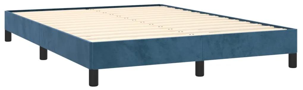 Cadru de pat, albastru inchis, 140x190 cm, catifea Albastru inchis, 25 cm, 140 x 190 cm