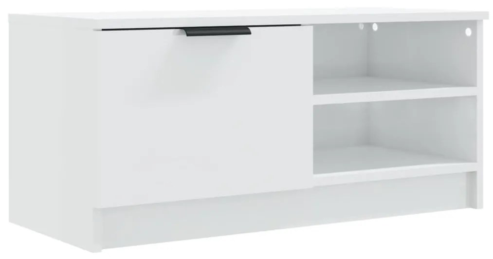 811478 vidaXL Comodă TV, alb extralucios, 80x35x36,5 cm, lemn prelucrat