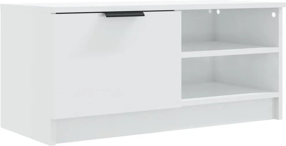 vidaXL Comodă TV, alb extralucios, 80x35x36,5 cm, lemn prelucrat