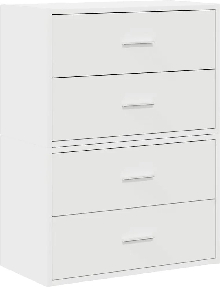 vidaXL Dulapuri cu 2 sertare 2 buc Alb 60x31x40 cm Lemn prelucrat