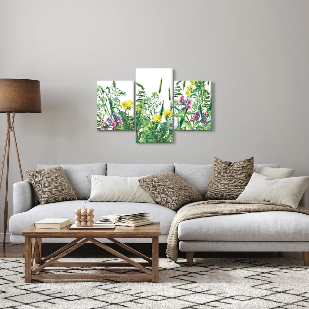 Tablou - Flori de pajiște pictate (90x60 cm)