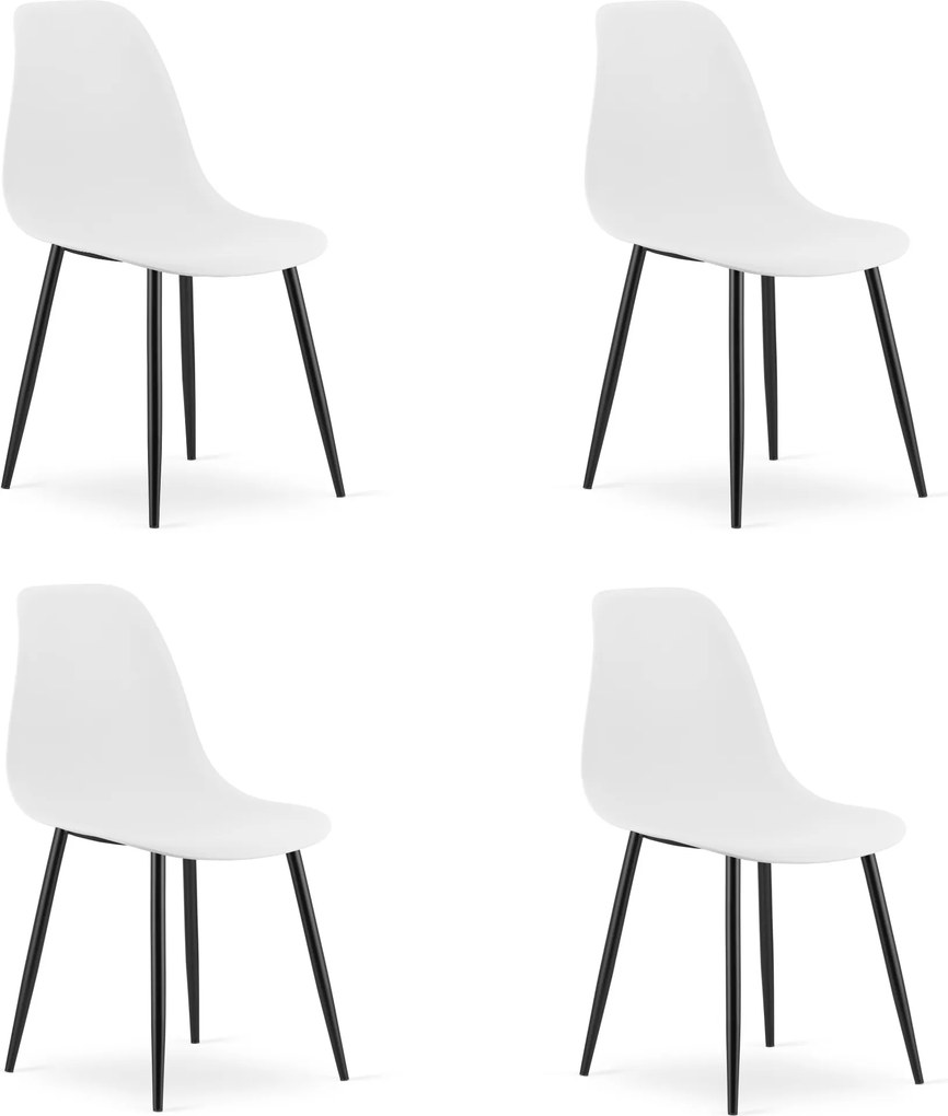 Set 4 Scaune Bucatarie/Dining Velo Plus Albe