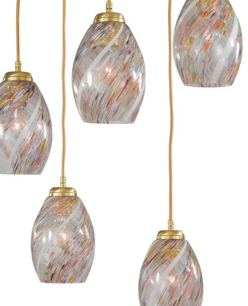 Lustra moderna cu 5 pendule design italian 10034 multicolor