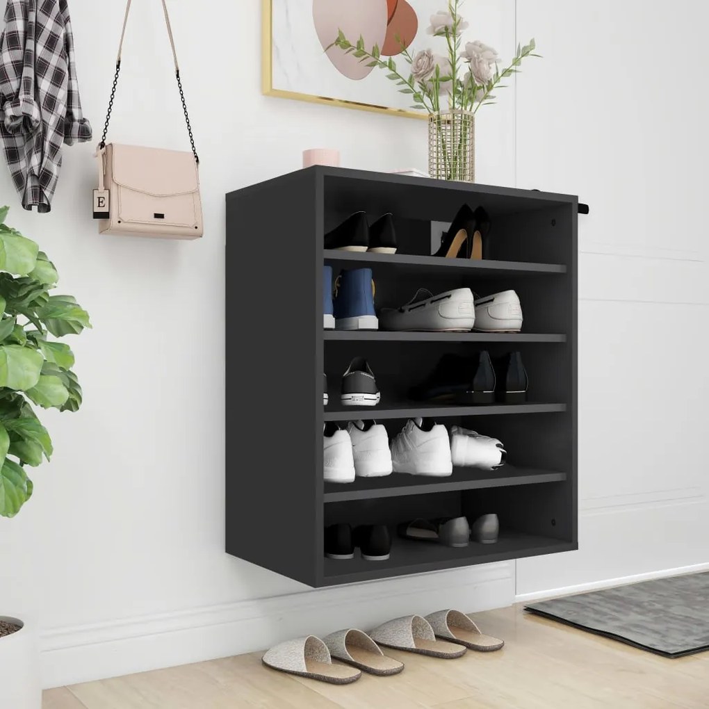 vidaXL Pantofar, negru, 60x35x70 cm, PAL