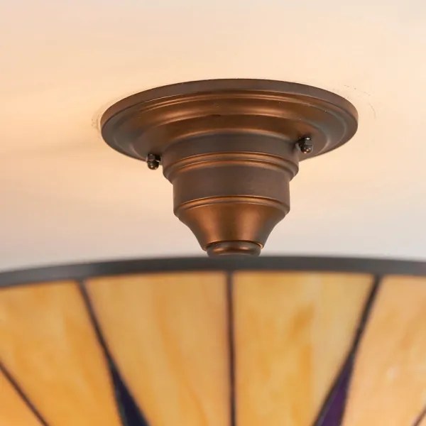 Endon 64043 - Lustră aplicată Tiffany DARK STAR, 3 x E27, 60 W, 230 V, diam. 49 cm