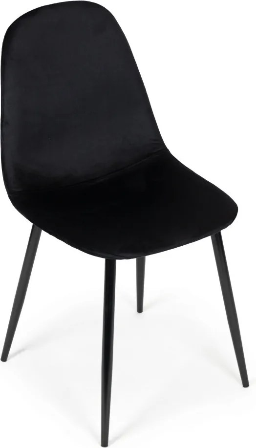 Set de 4 scaune din catifea negru