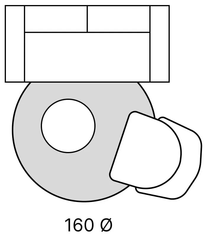 Covor rotund gri ø 160 cm Méridional - Hanse Home