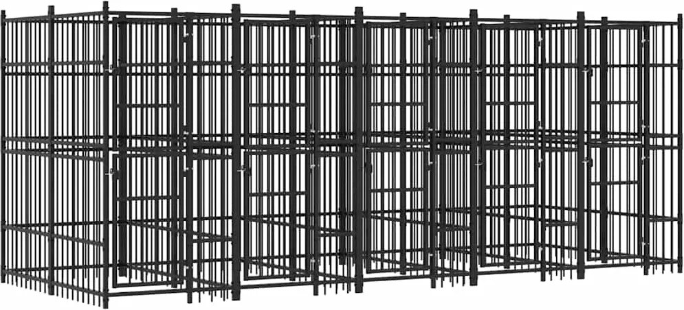 vidaXL Padoc pentru câini de exterior, 9,22 m², oțel