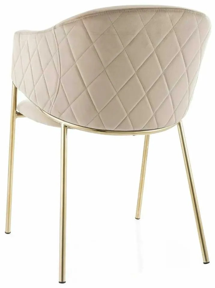 Scaun de bucătărie Serilda Velvet II, bej / auriu