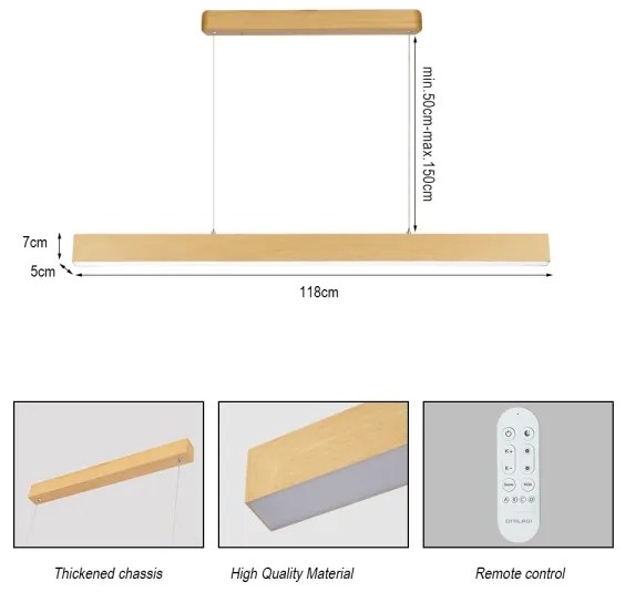 Brilagi - Lustră LED dimabilă SLEEKLINE SMART, 40 W, 230 V, Wi‑Fi Tuya, telecomandă inclusă