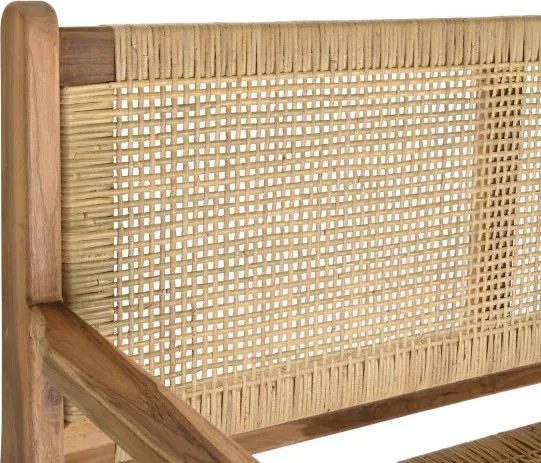 Bancheta din lemn de tec si rattan," Tequra"